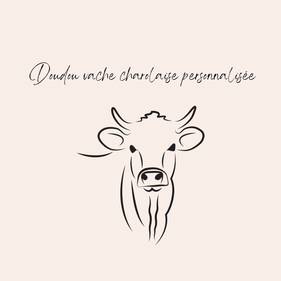 Doudou vache charolaise personnalisé
