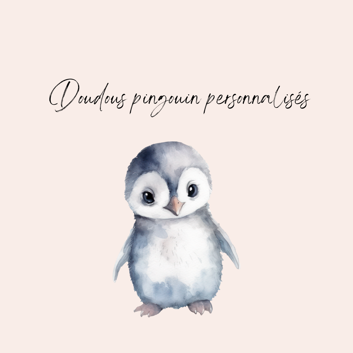 Doudous pingouin personnalisés x2