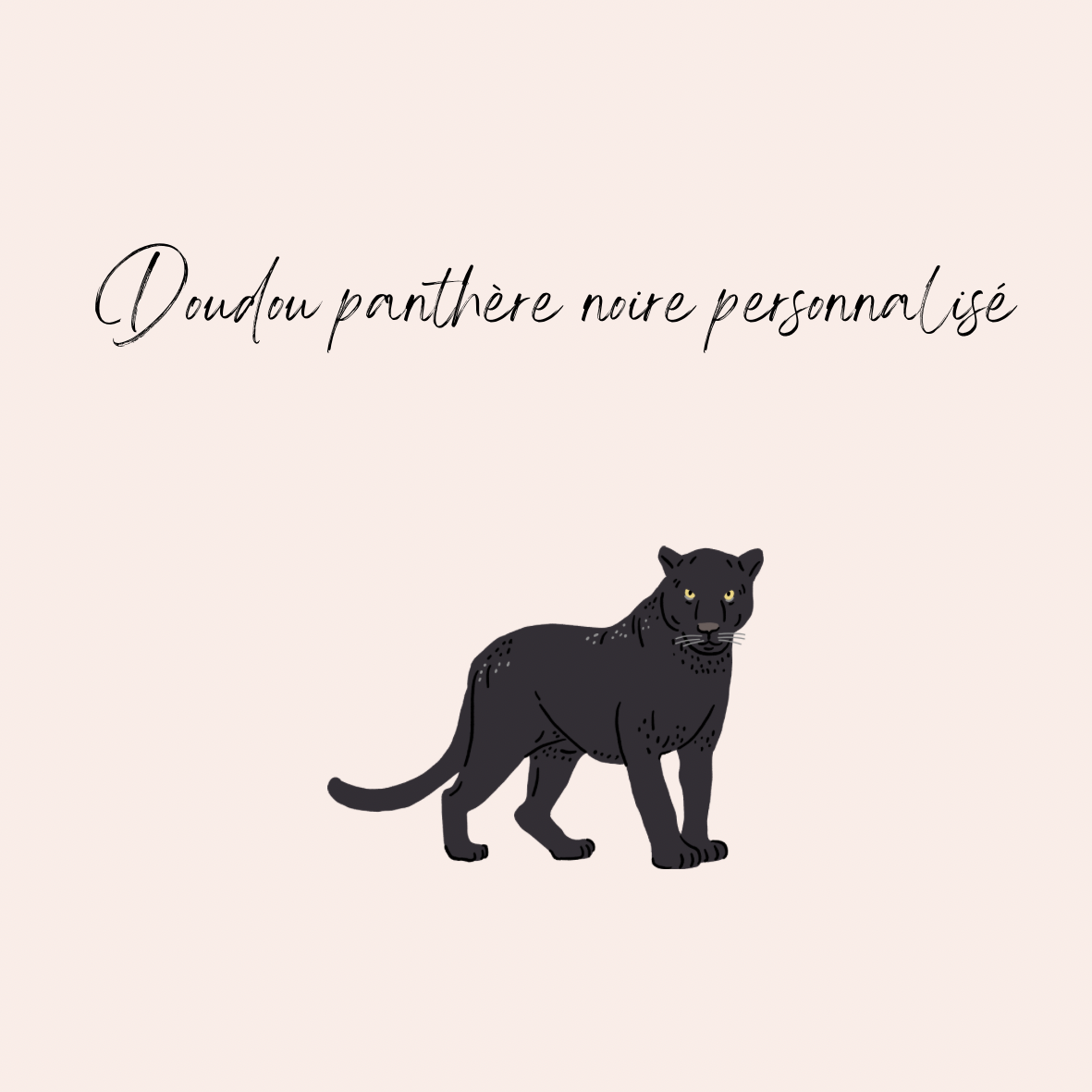 Doudou panthère noire personnalisé