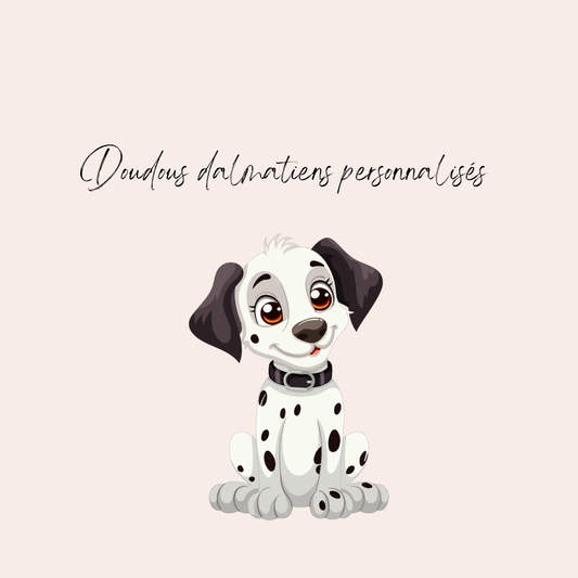 Doudous dalmatiens personnalisés x2