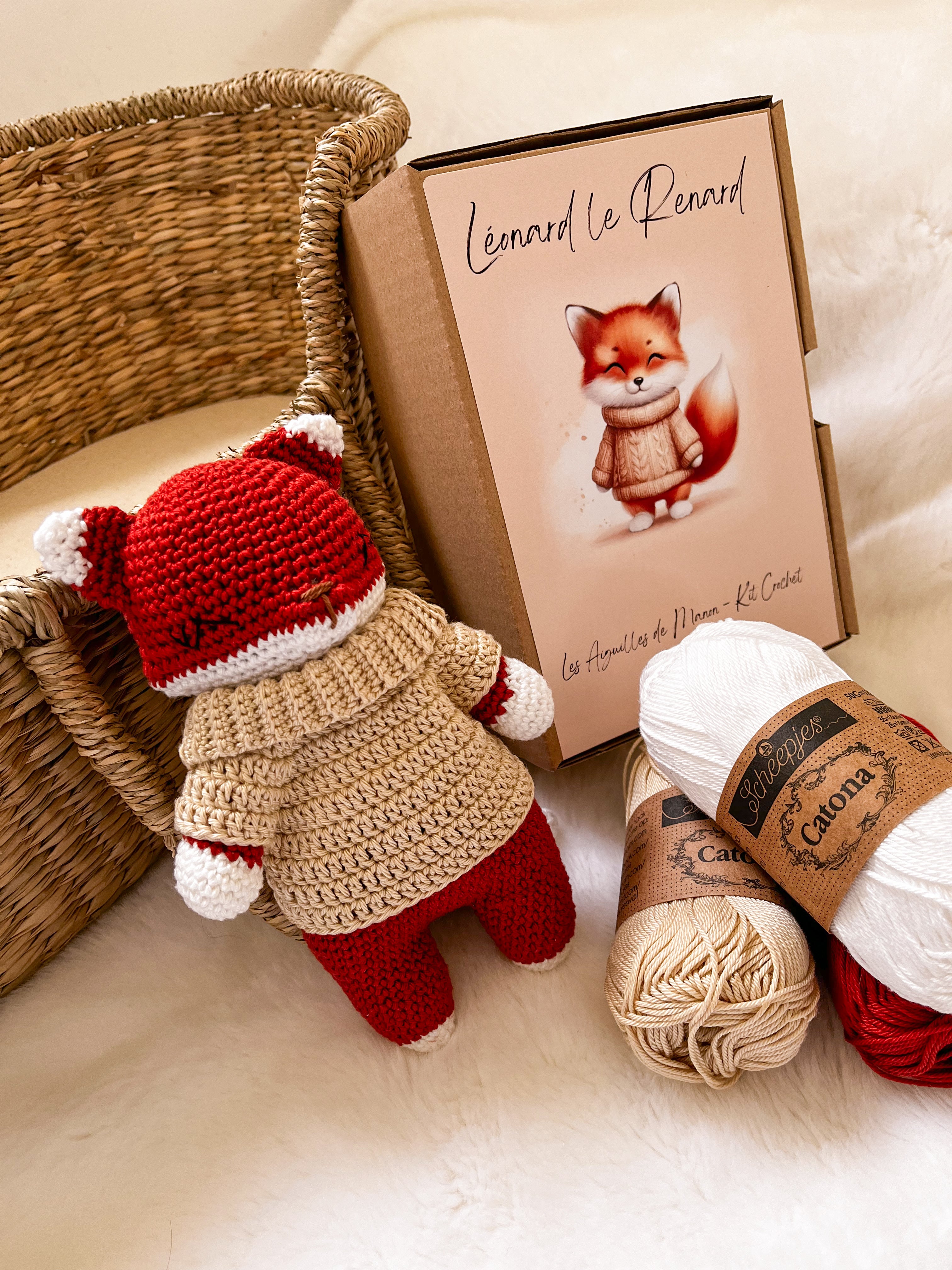 Kit crochet renard Léonard – amigurumi pour débutant

