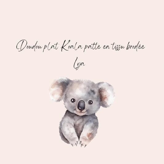 Doudou plat koala personnalisé