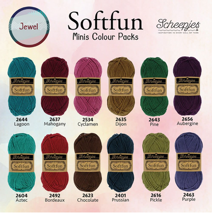 Scheepjes Softfun pack couleur 12x20g- Bijou