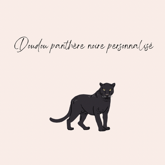 Doudou panthère noire personnalisé