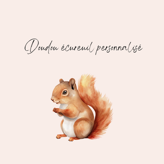 Doudou écureuil personnalisé